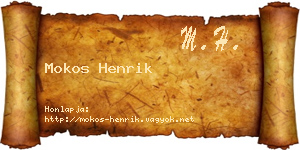 Mokos Henrik névjegykártya